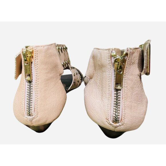 Steve Madden Haley Y2K Studded Gladiator Wrap Nude Tan Wedge Sandals Size 10 M - Picture 8 of 10